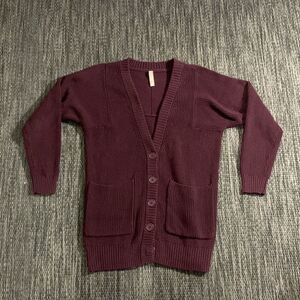 Athleta Oversized Chunky Knit Cardigan Burgundy Size XS